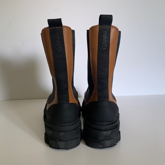 Ganni Brown Leather Boots 38 - Picture 4 of 5